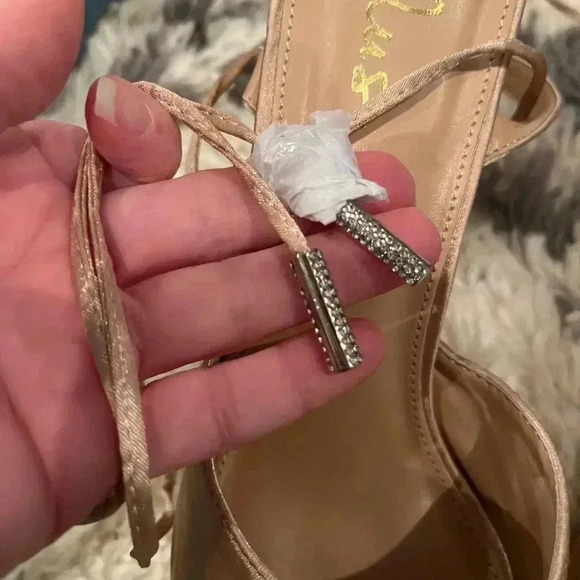 Lulus size 11 wrap around Ankle Strap Heels rhinestone NEW - Picture 2 of 7